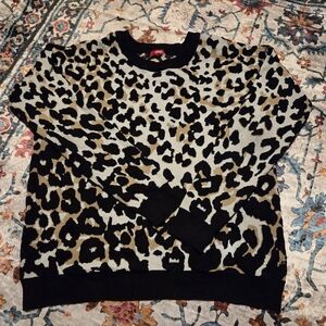 BONGO Leopard Print Sweater - Black and Brown